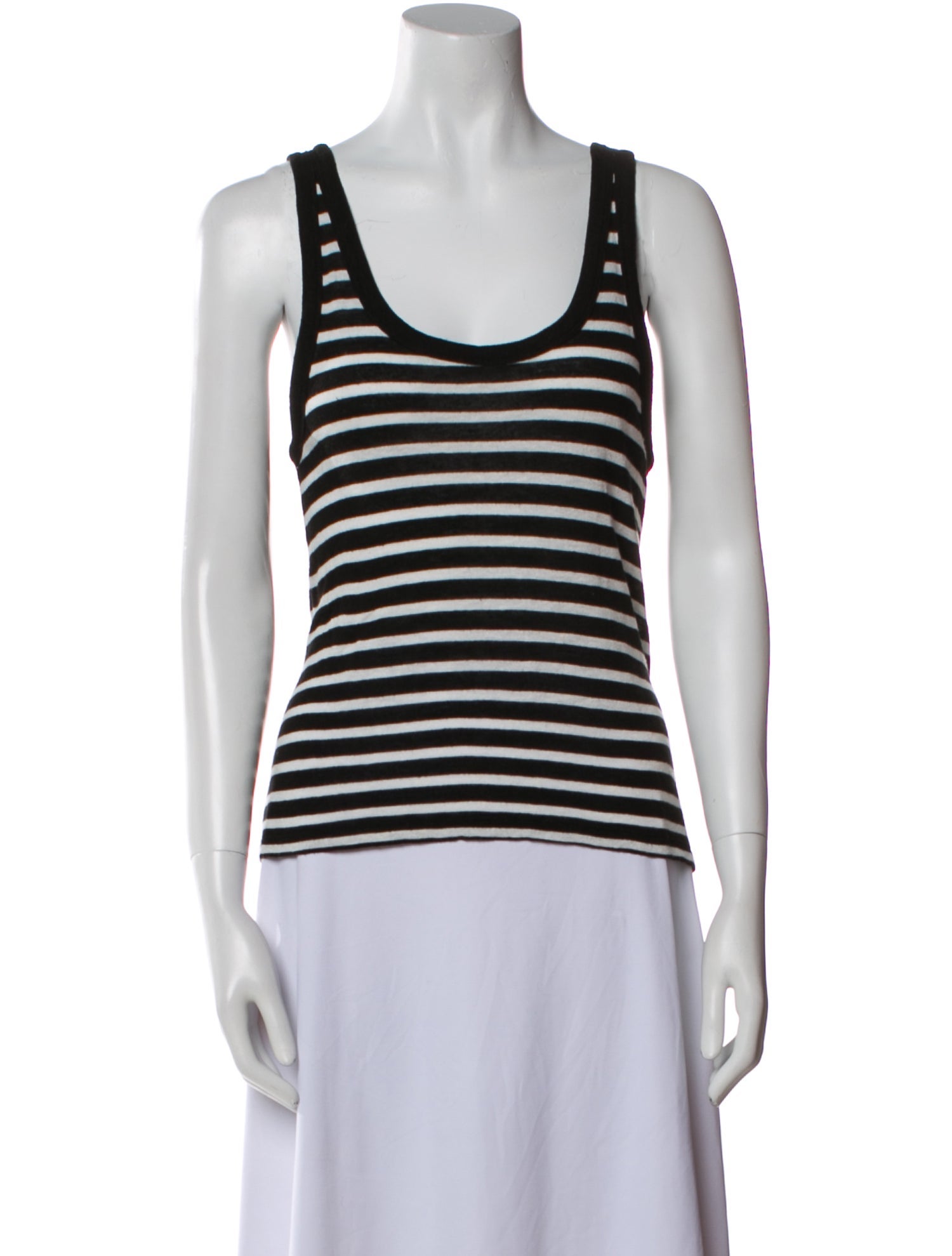 T by Alexander Wang Striped Scoop Neck Top