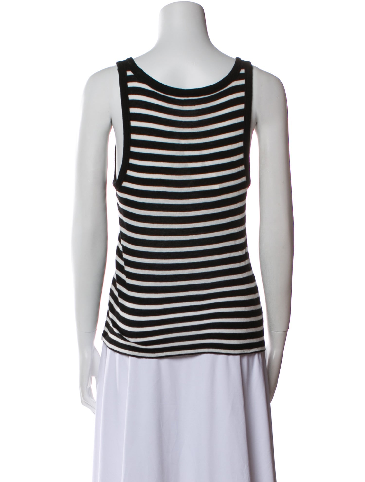 T by Alexander Wang Striped Scoop Neck Top