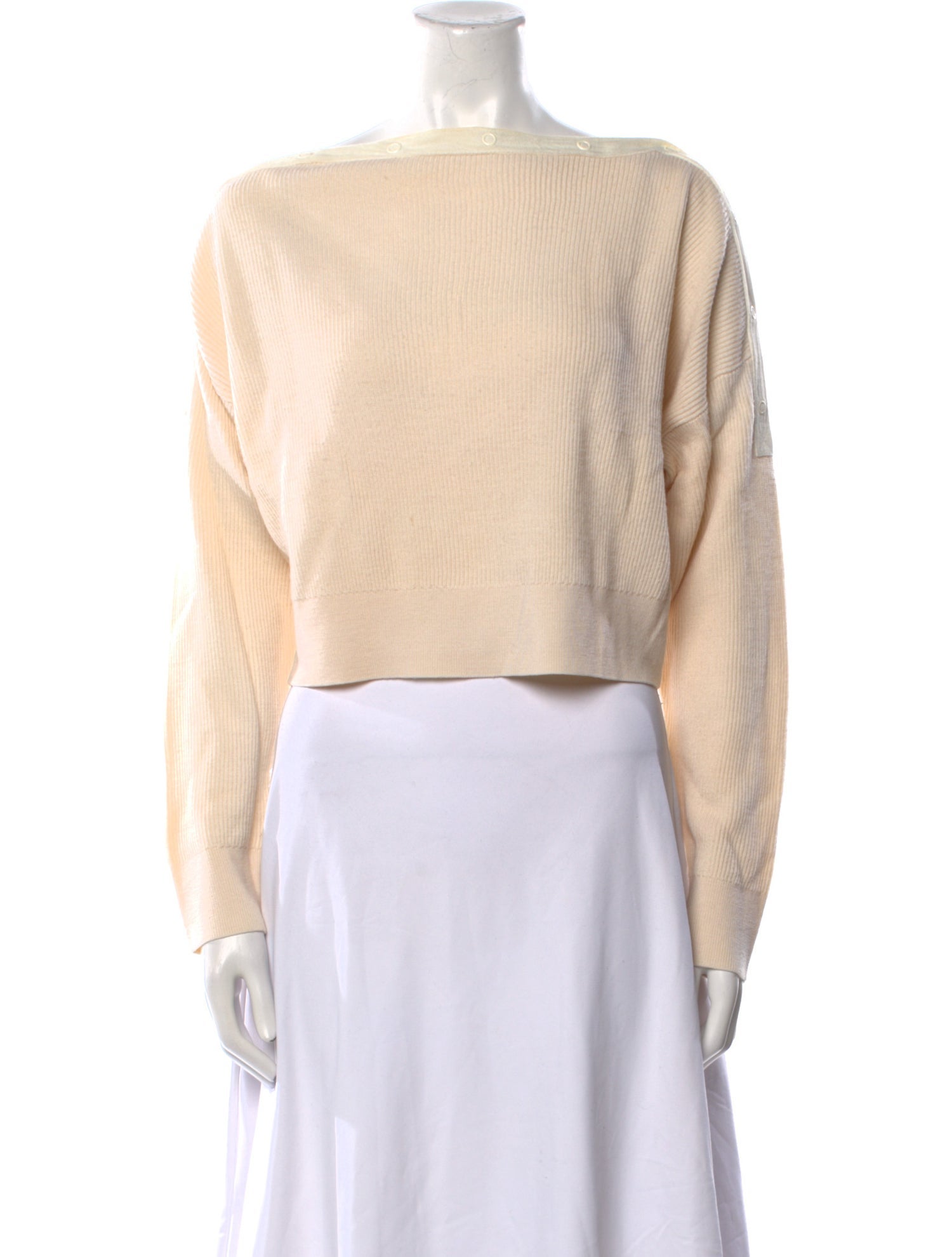 T by Alexander Wang Merino Wool Bateau Neckline Sweater