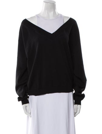 T by Alexander Wang Merino Wool V-Neck Sweatshirt