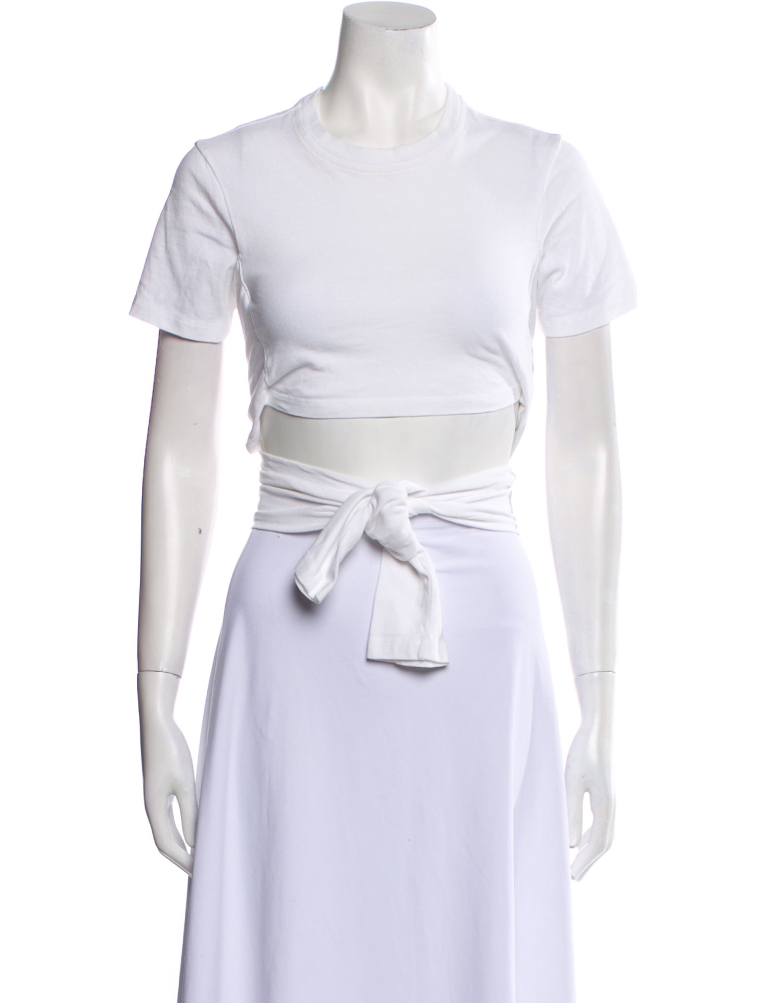 T by Alexander Wang Crew Neck Short Sleeve Crop Top