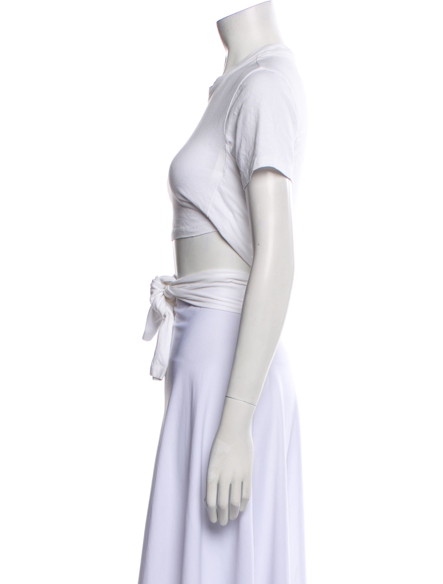 T by Alexander Wang Crew Neck Short Sleeve Crop Top