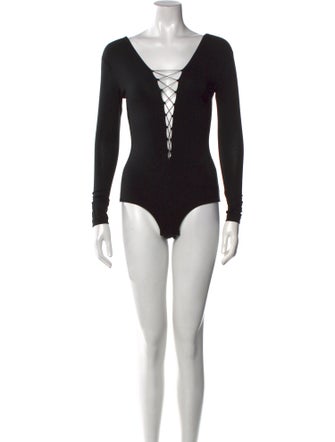 T by Alexander Wang V-Neck Long Sleeve Bodysuit