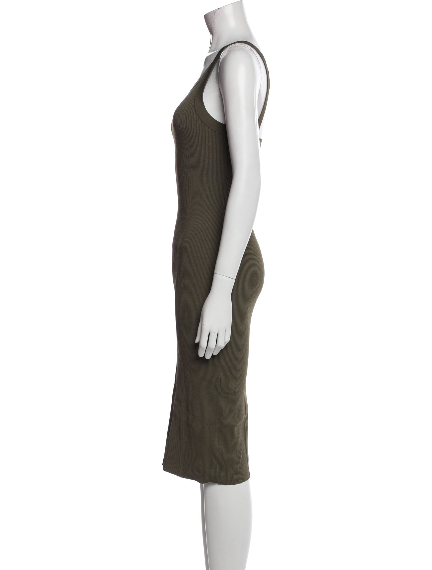 T by Alexander Wang Scoop Neck Midi Length Dress