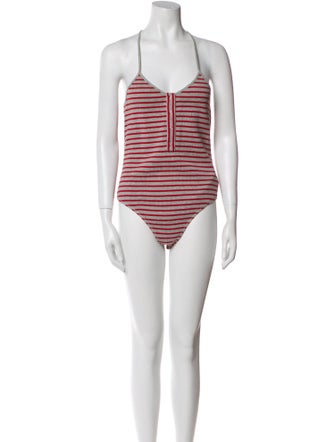 T by Alexander Wang Striped Square Neckline Bodysuit