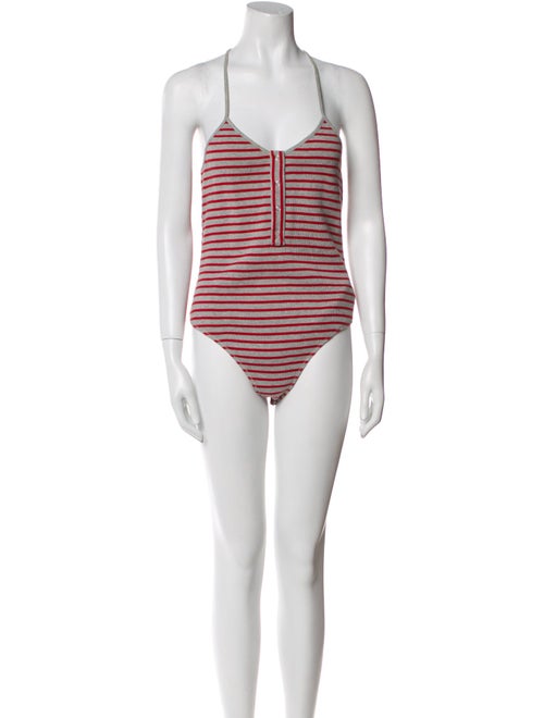 T by Alexander Wang Striped Square Neckline Bodysuit