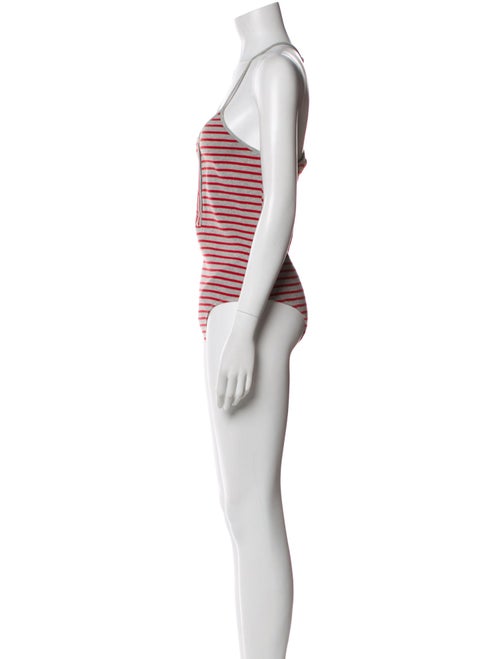 T by Alexander Wang Striped Square Neckline Bodysuit