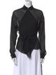 T by Alexander Wang Silk Long Sleeve Button-Up Top