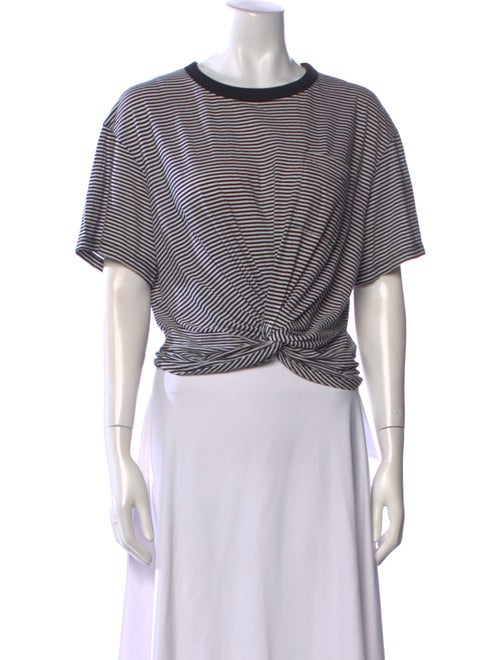 T by Alexander Wang Striped Crew Neck Crop Top