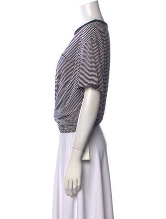 T by Alexander Wang Striped Crew Neck Crop Top