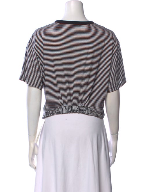 T by Alexander Wang Striped Crew Neck Crop Top