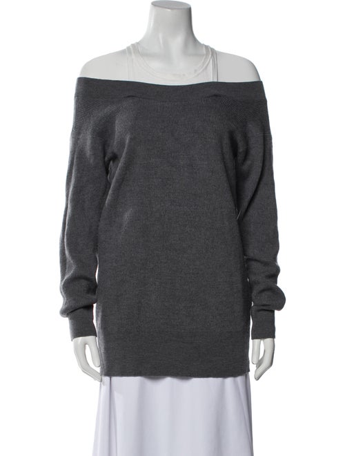 T by Alexander Wang Merino Wool Off-The-Shoulder Sweater