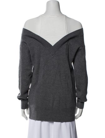 T by Alexander Wang Merino Wool Off-The-Shoulder Sweater