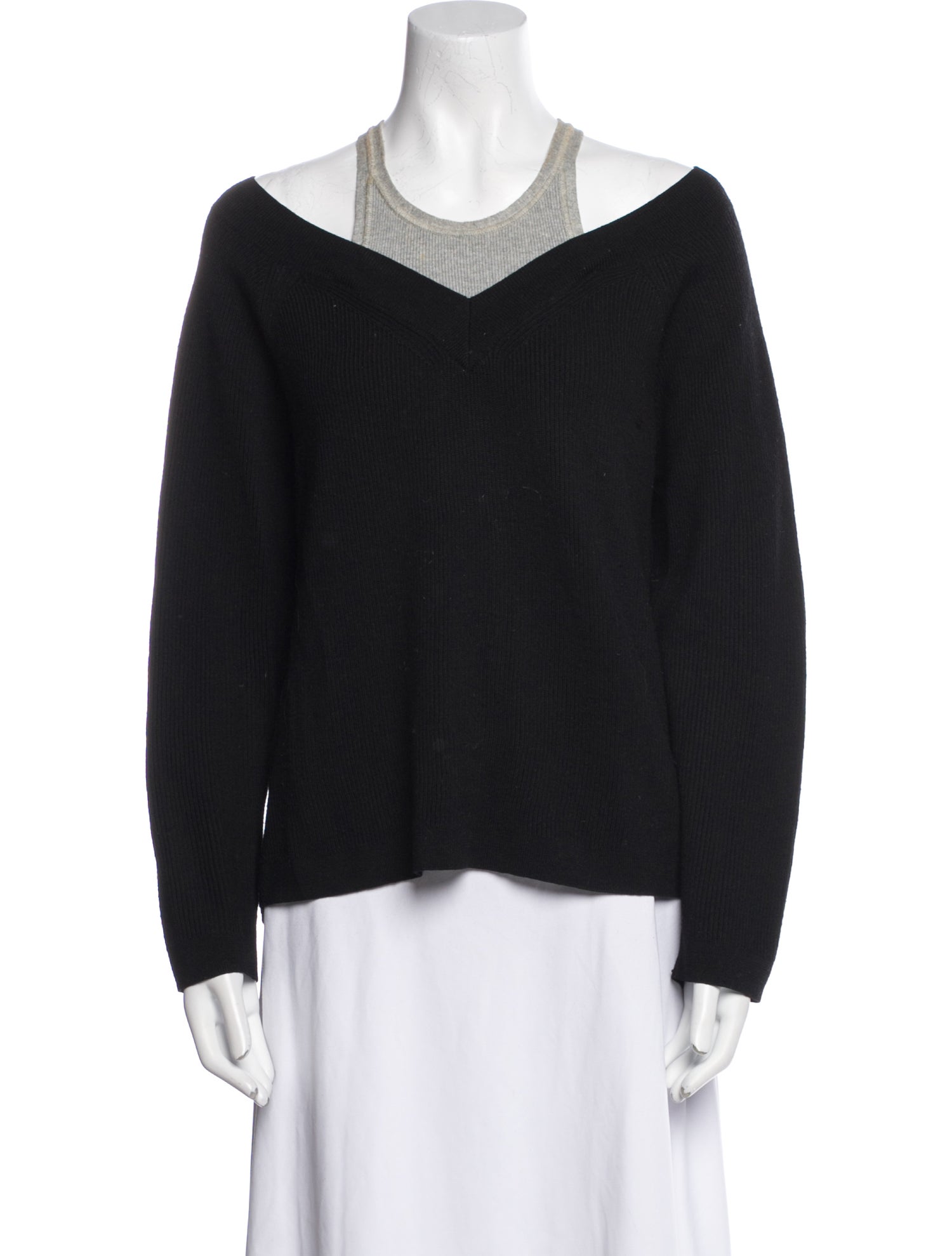 T by Alexander Wang Merino Wool Scoop Neck Sweater