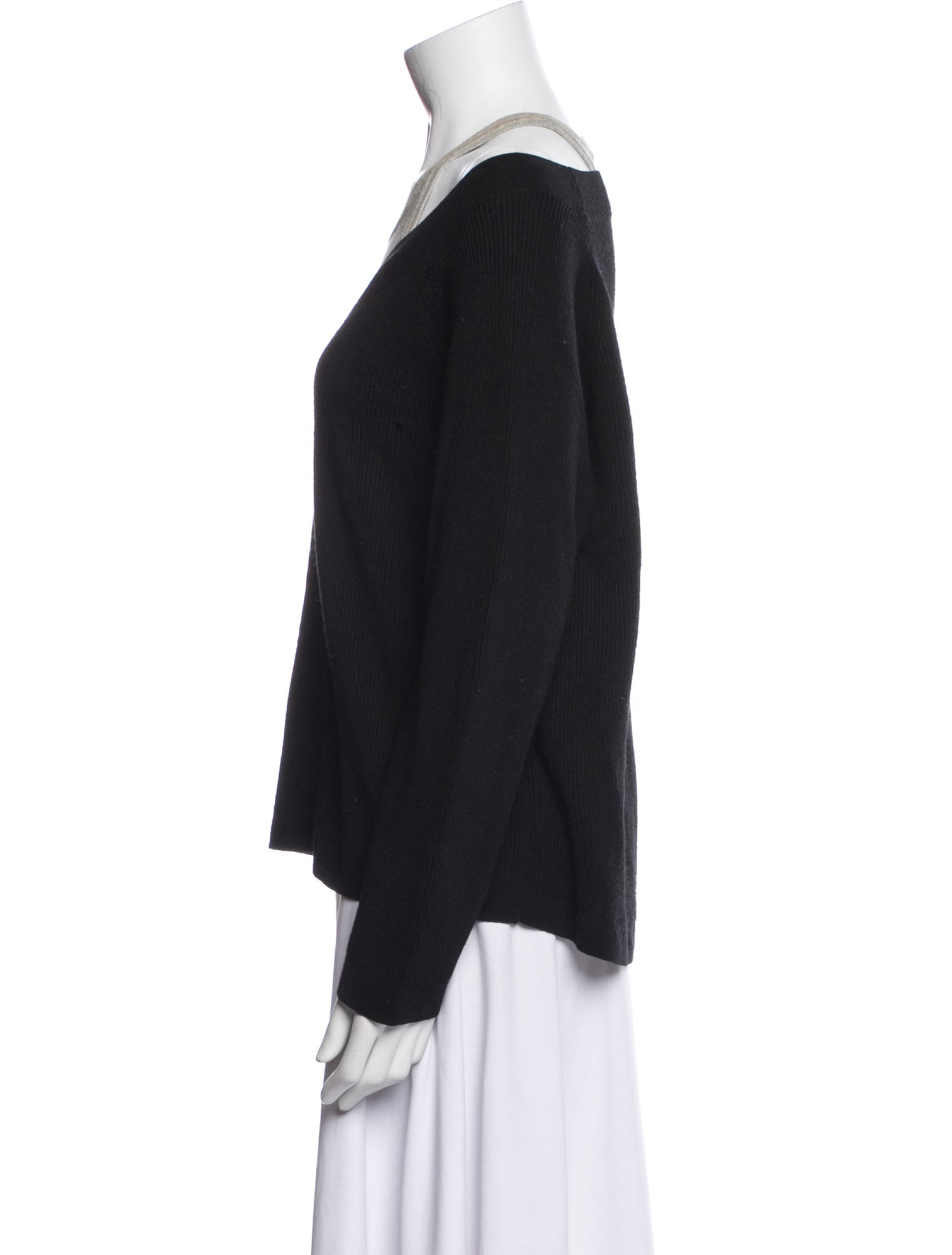 T by Alexander Wang Merino Wool Scoop Neck Sweater