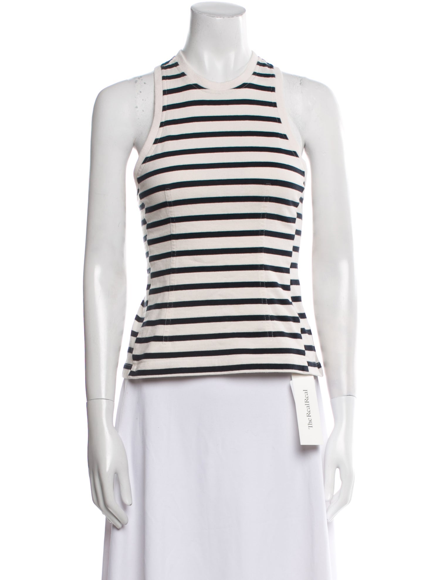 T by Alexander Wang Striped Crew Neck Top