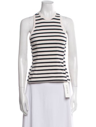 T by Alexander Wang Striped Crew Neck Top