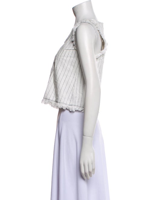 T by Alexander Wang Striped Scoop Neck Crop Top