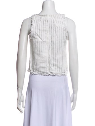 T by Alexander Wang Striped Scoop Neck Crop Top