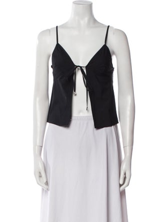 T by Alexander Wang V-Neck Sleeveless Crop Top