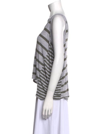 T by Alexander Wang Striped Scoop Neck Crop Top