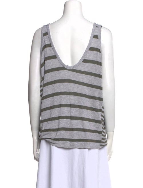 T by Alexander Wang Striped Scoop Neck Crop Top