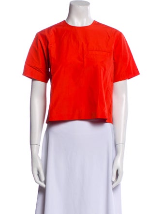 T by Alexander Wang Crew Neck Short Sleeve Crop Top