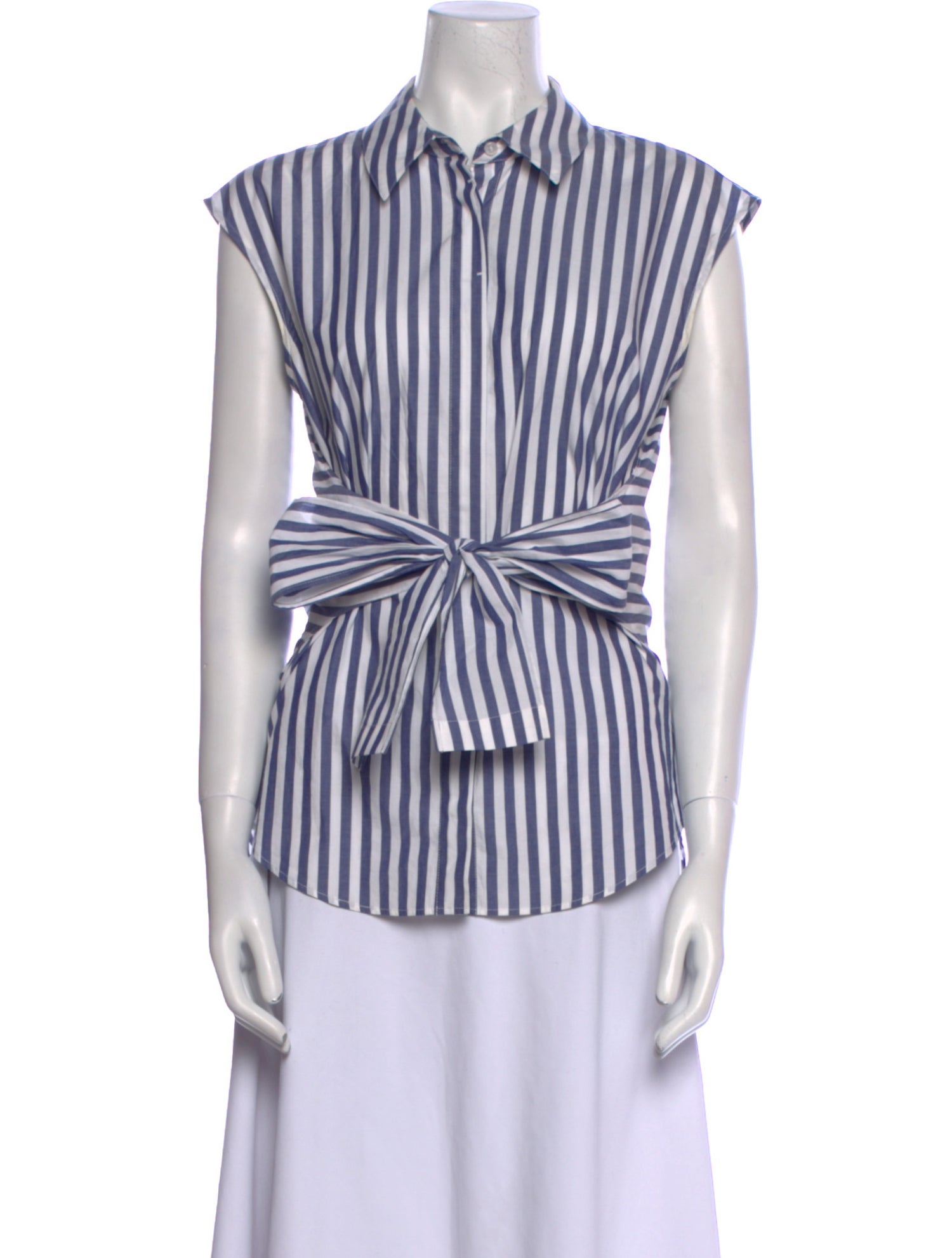 T by Alexander Wang Striped Short Sleeve Button-Up Top