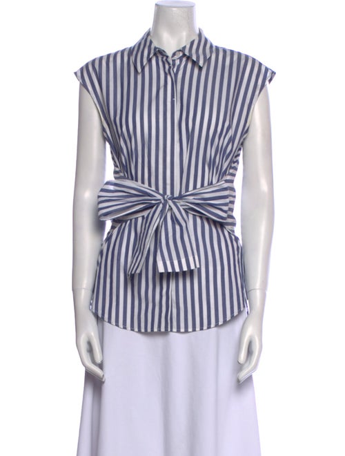 T by Alexander Wang Striped Short Sleeve Button-Up Top