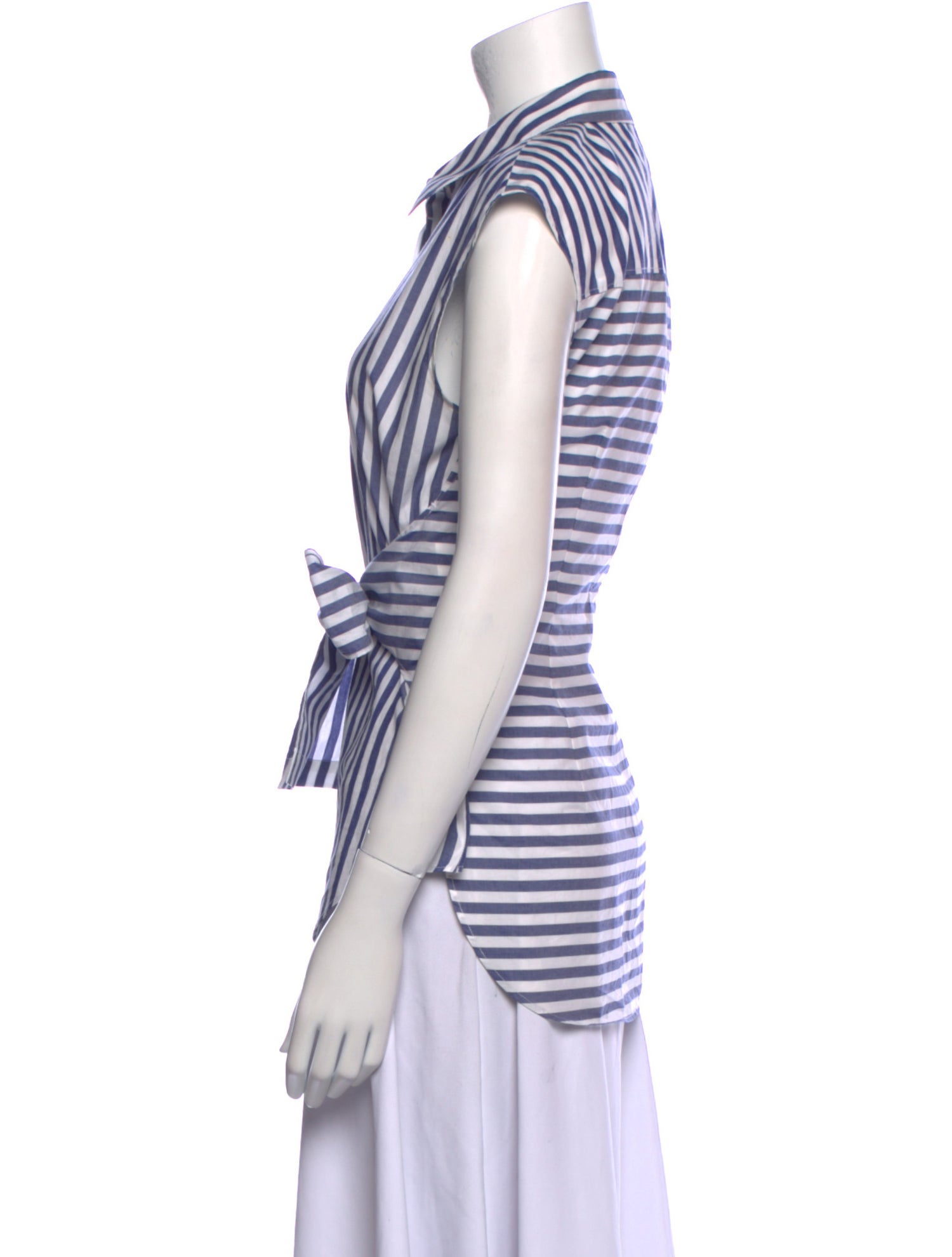 T by Alexander Wang Striped Short Sleeve Button-Up Top