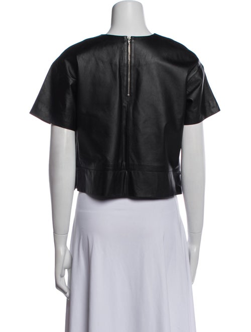 T by Alexander Wang Lambskin Crew Neck Crop Top