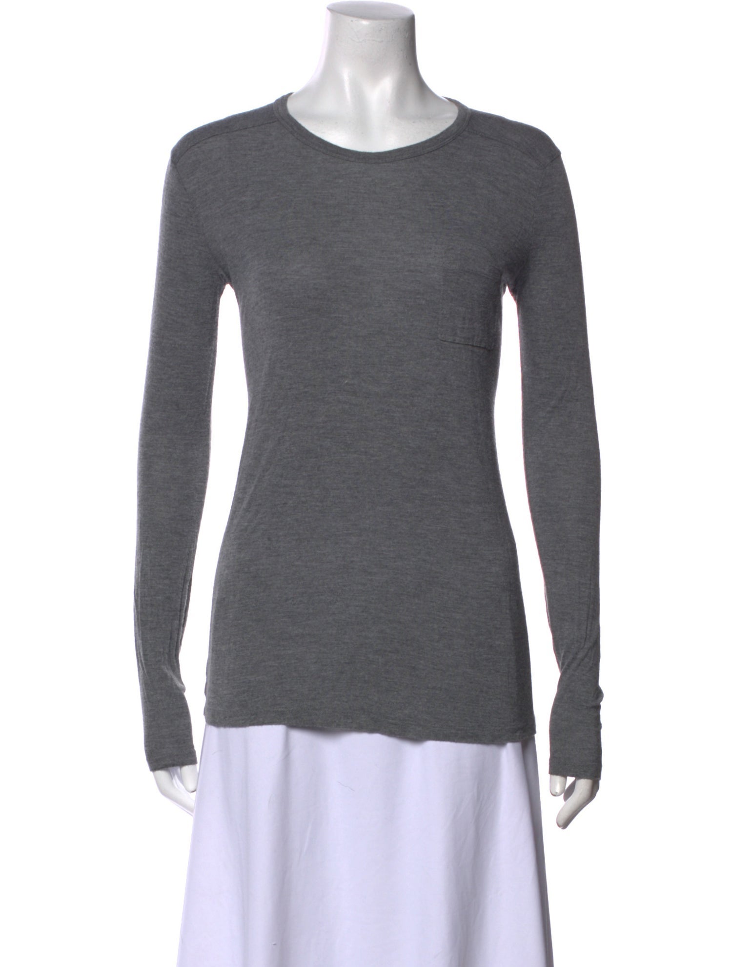 T by Alexander Wang Scoop Neck Long Sleeve T-Shirt