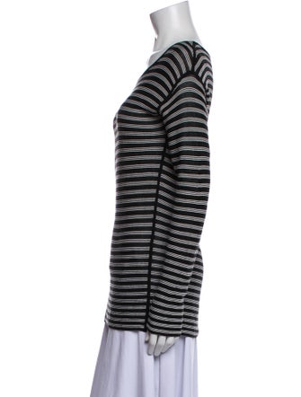 T by Alexander Wang Striped Scoop Neck Sweatshirt