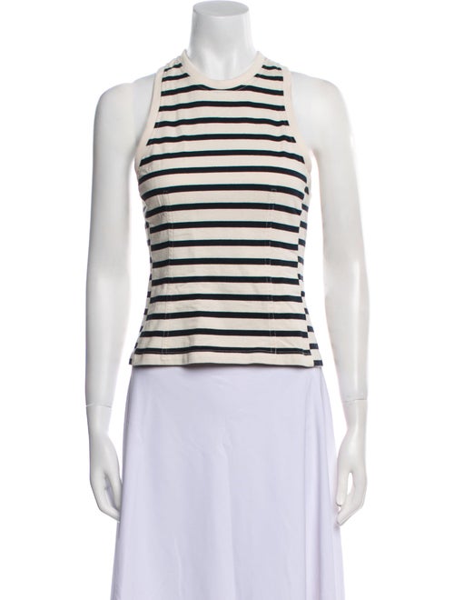 T by Alexander Wang Striped Crew Neck Crop Top