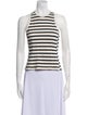 T by Alexander Wang Striped Crew Neck Crop Top