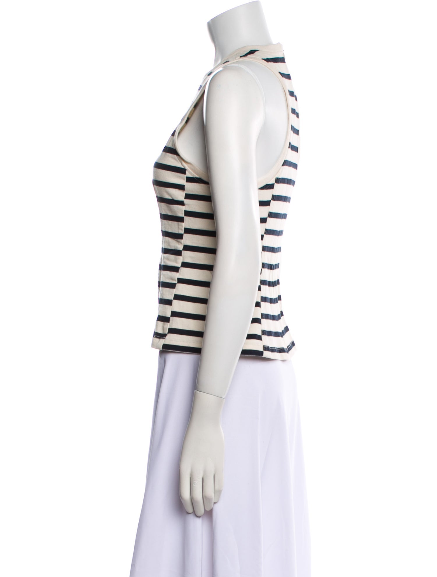T by Alexander Wang Striped Crew Neck Crop Top