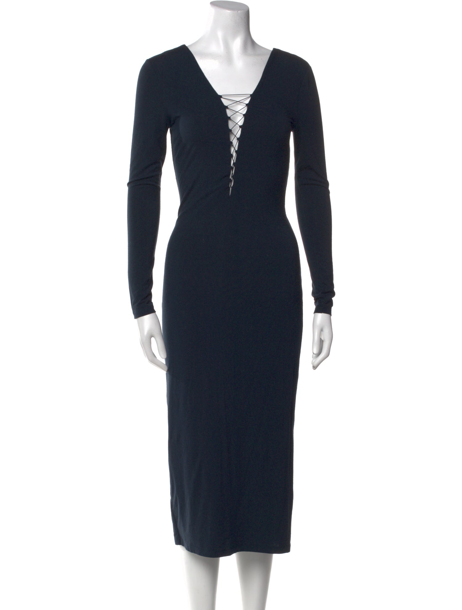 T by Alexander Wang V-Neck Midi Length Dress