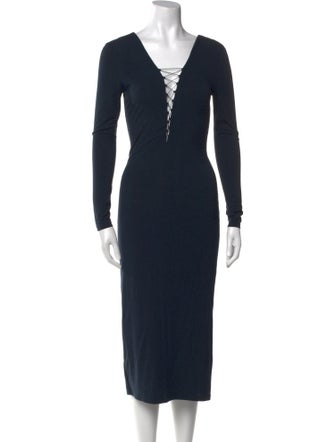 T by Alexander Wang V-Neck Midi Length Dress