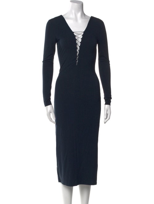 T by Alexander Wang V-Neck Midi Length Dress