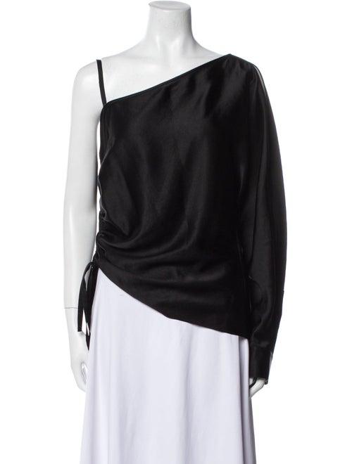 T by Alexander Wang One-Shoulder Long Sleeve Blouse
