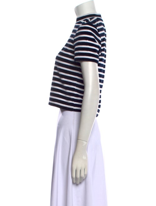 T by Alexander Wang Striped Mock Neck Crop Top