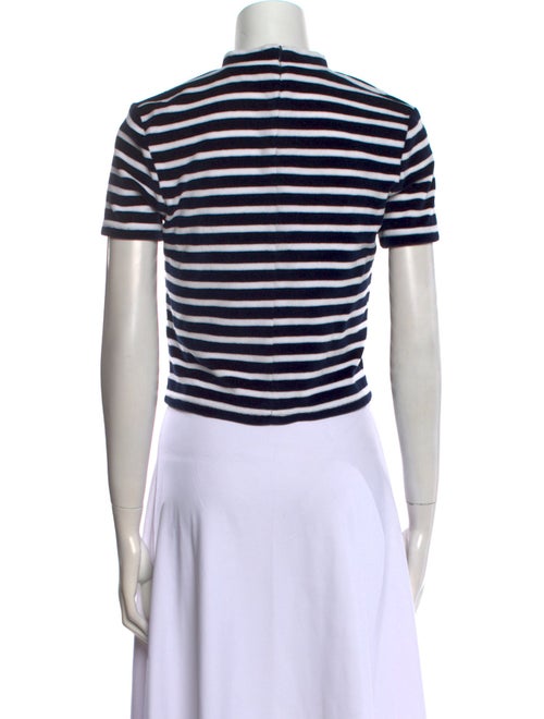 T by Alexander Wang Striped Mock Neck Crop Top