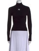 T by Alexander Wang Graphic Print Turtleneck Top