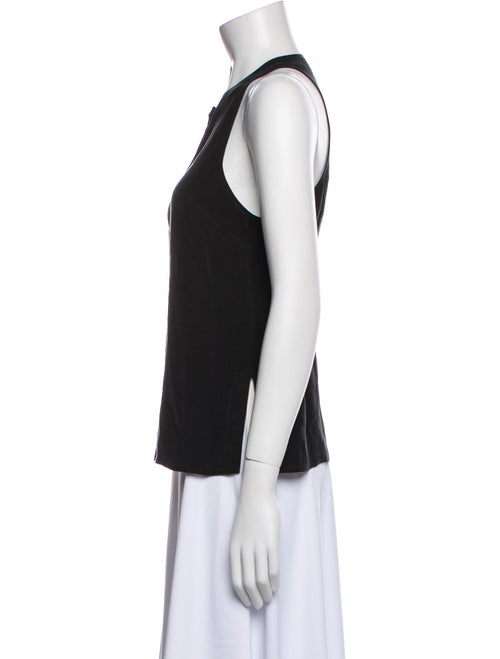 T by Alexander Wang Silk Crew Neck Button-Up Top