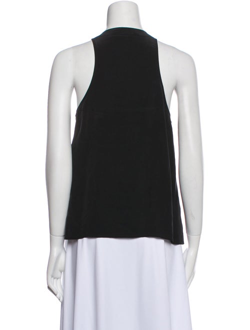 T by Alexander Wang Silk Crew Neck Button-Up Top