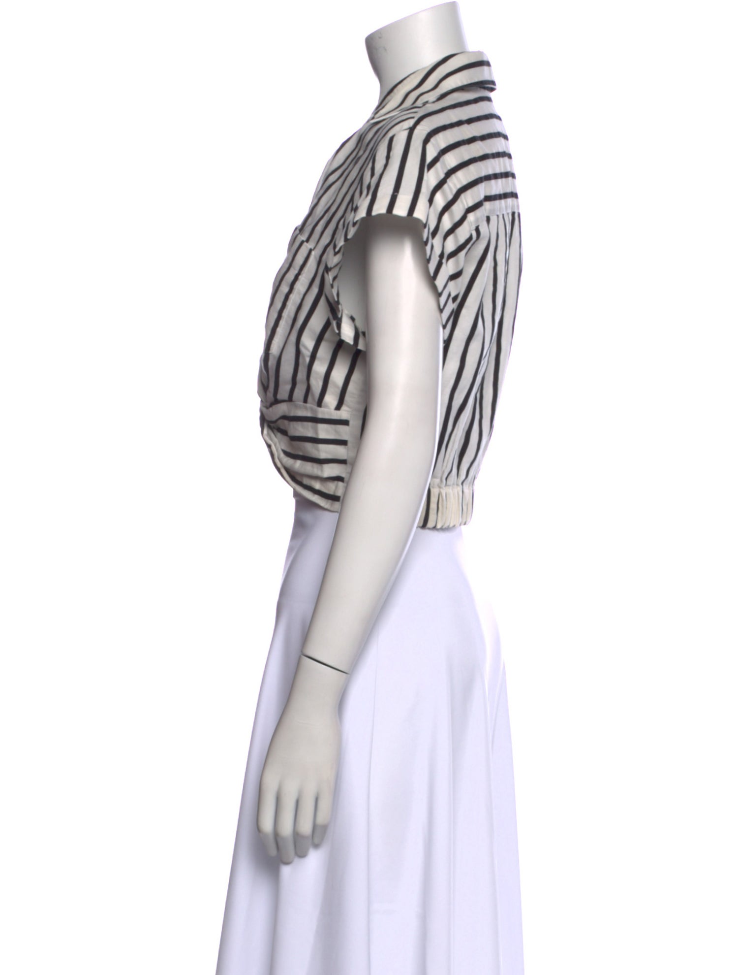 T by Alexander Wang Striped Short Sleeve Crop Top