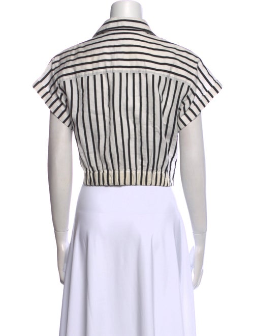 T by Alexander Wang Striped Short Sleeve Crop Top