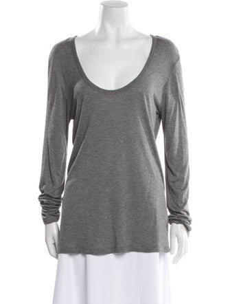 T by Alexander Wang Scoop Neck Long Sleeve T-Shirt