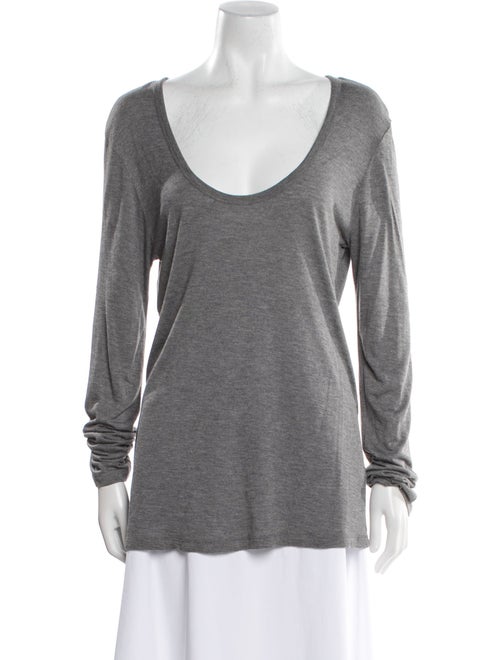 T by Alexander Wang Scoop Neck Long Sleeve T-Shirt