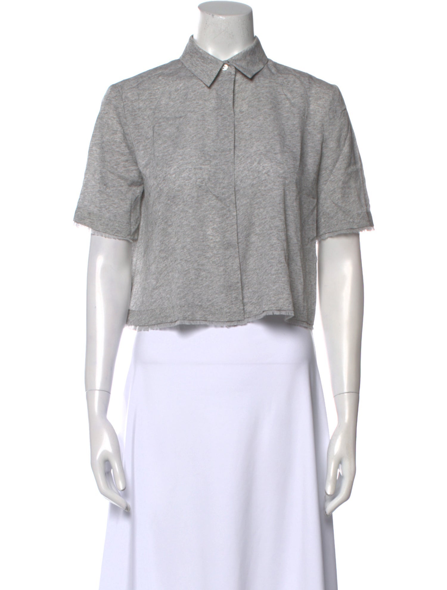 T by Alexander Wang Silk Short Sleeve Crop Top